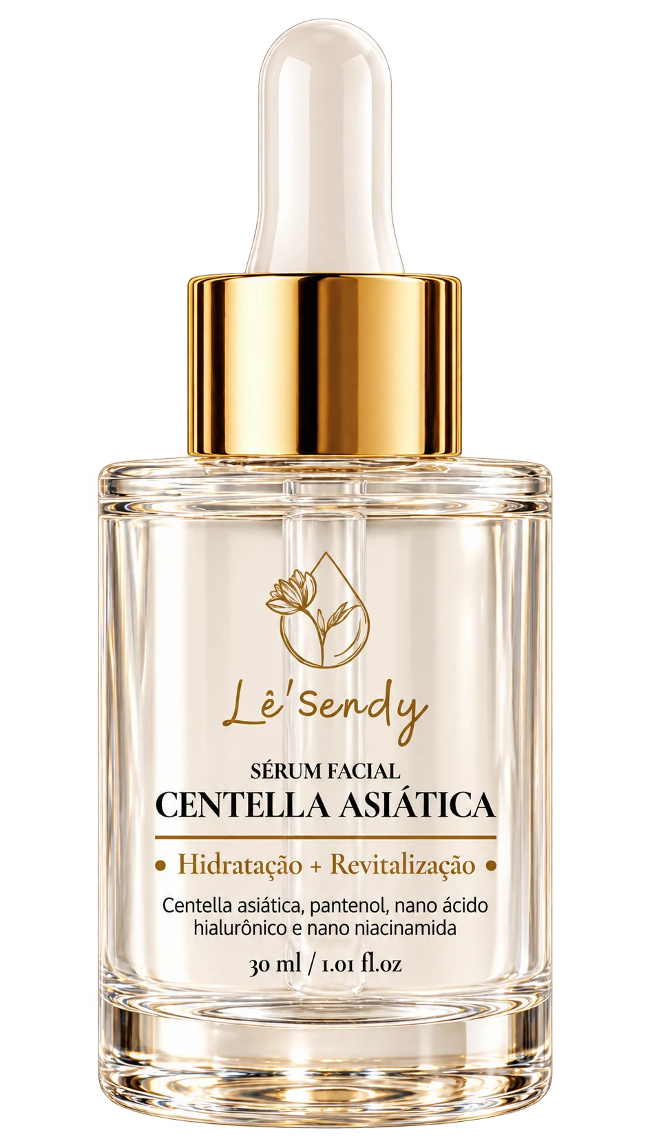 Imagem conceitual do frasco de Sérum Facial Centella Asiática